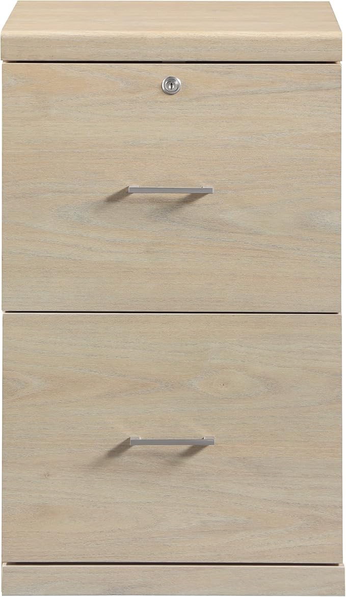 OSP Home Furnishings Alpine 2-Drawer Vertical File with Lockdowel Fastening System, 16.75 inches Wide, Norwegian Alder Finish