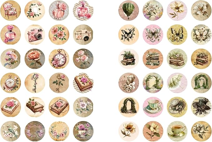 Generic Paper Moon Media: Bundle of 6 Pages of Rustic Mother's Day Design Collage Sheets Circles 1/5"" 8.5 x 11, 6 Sheets for Arts and Crafts, Single Sided Prints, 717232