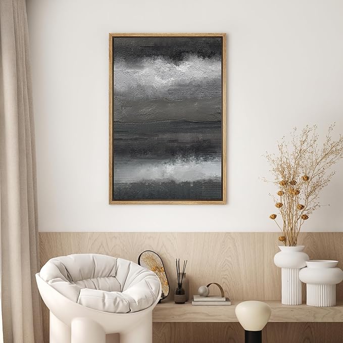 SIGNWIN Framed Canvas Wall Art Abstract Color Block Canvas Prints Home Artwork Decoration for Living Room,Bedroom - 16x24 inches