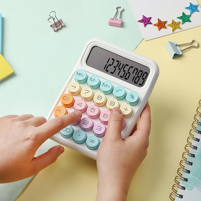 Mr. Pen- Mechanical Switch Calculator, 12Digits, Large LCD Display, Colorful Calculator Big Buttons
