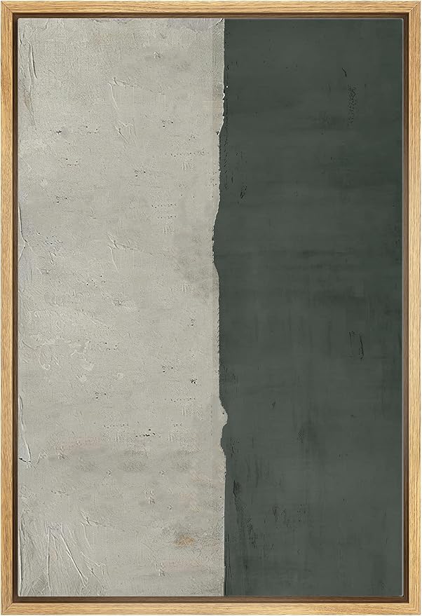 SIGNWIN Framed Canvas Print Wall Art Duotone Dark Watercolor Pastel Color Field Abstract Shapes Illustrations Modern Art Decorative Contemporary Chic for Living Room, Bedroom, Office - 24"x36" NATURAL