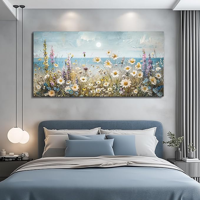 KELIYUAN Large Canva Wall Art For Living Room Farmhouse Wall Decor For Bedroom Office Decorations Abstract Paintings Flowers Landscape Wall Pictures Artwork Modern Aesthetic Room Home Decor 24x48In