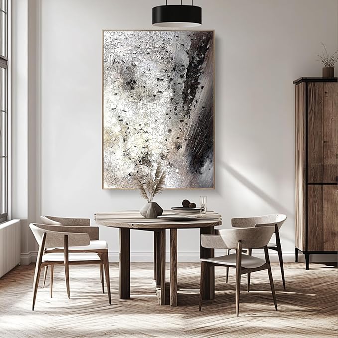 BrightA Large hand-painted abstract wall art piece. Modern style texture relief decoration. Key wall decoration for the living room 31.5"x47.2"