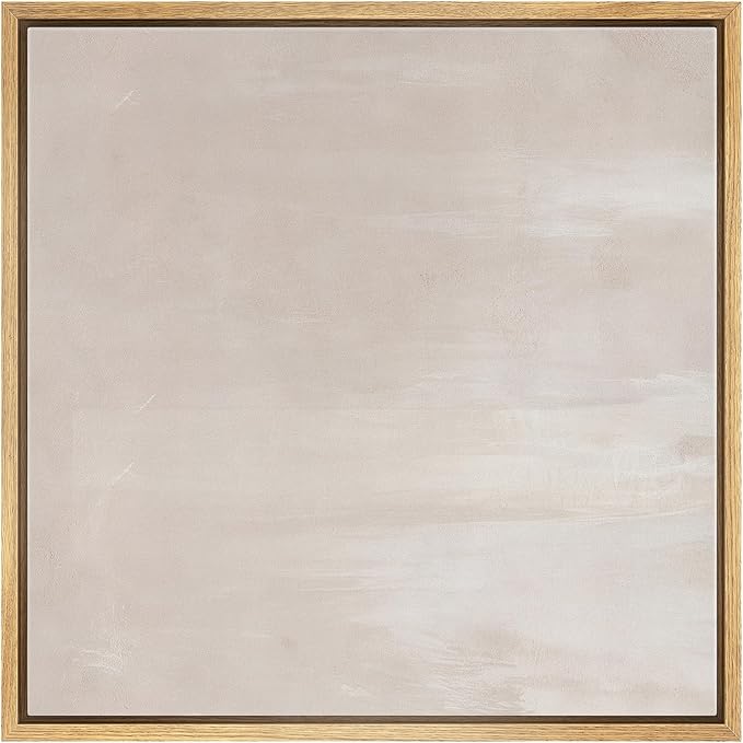 SIGNWIN Framed Canvas Print Wall Art Light Beige Minimal Neutral Tone Illustration Modern Art Decorative Nordic Minimal Calm/Zen for Living Room, Bedroom, Office - 24"x24" Natural
