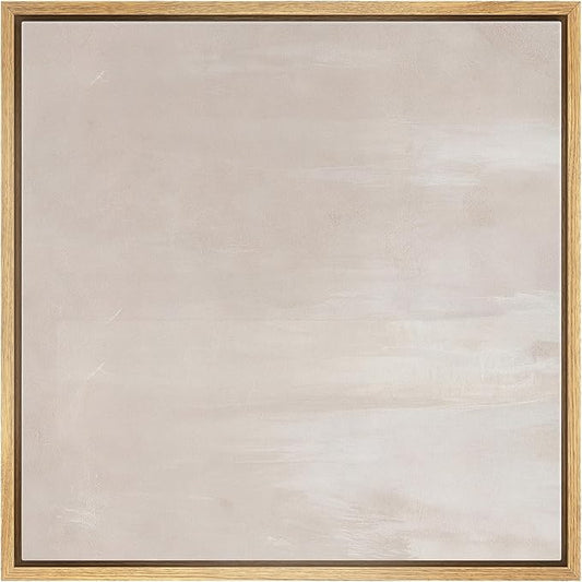 SIGNWIN Framed Canvas Print Wall Art Light Beige Minimal Neutral Tone Illustration Modern Art Decorative Nordic Minimal Calm/Zen for Living Room, Bedroom, Office - 24"x24" Natural