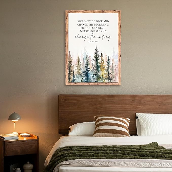 Motivational Office Wall Decor CS Lewis Quote Inspirational Wall Art Positive Affirmations Canvas Prints Encouraging Motivational Posters For Office Bedroom Living Room Home 12x18inch Wood Framed