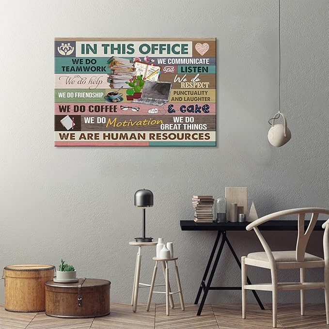Inspirational Wall Art for Office In This Office We Are Human Resources Wall Art Office Wall Decor Modern Motivation Quotes Painting Prints Prints Artwork for Home Office Decor 16x12in Framed