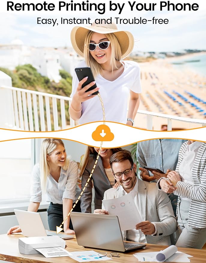 Phomemo S821 Inkless Thermal Printer, 2.4 GHz WiFi Wireless, Supports 8.5" x 11" US Letter/A4/A5/B5 Thermal Roll Paper, Compact Portable Printer for Home & Office Use, Compatible with Phones & PC