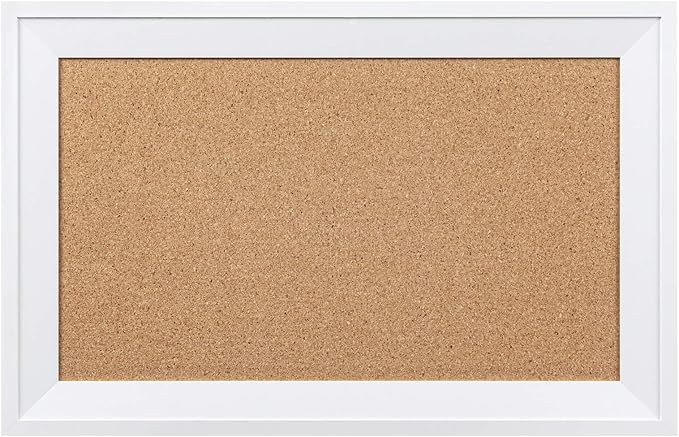 HBlife Cork Board Bulletin Board 11 x 17 inch with White Frame Rectangle Decorative Hanging Pin Board Perfect Decor for Office & Home,Message Board or Vision Board