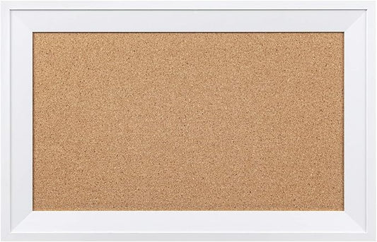 HBlife Cork Board Bulletin Board 11 x 17 inch with White Frame Rectangle Decorative Hanging Pin Board Perfect Decor for Office & Home,Message Board or Vision Board