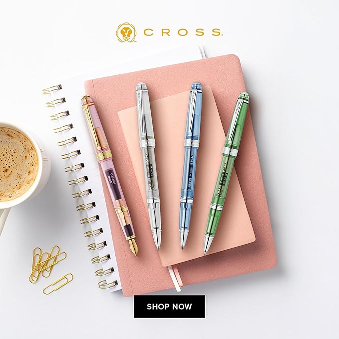 Cross Bailey Light Translucent Green Resin Rollerball Pen - Professional Pen for Effortless Writing - Journaling, Note-Taking & More - Black Ink - Easy Handling - Includes Gift Box