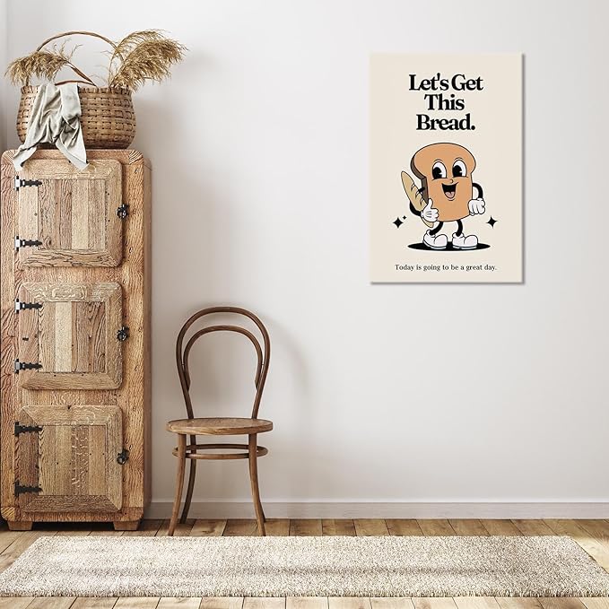 Retro Cute Motivational Canvas Posters Affirmation Positive Quote Wall Art Funny Motivational Inspirational Prints Painting For Office Bedroom Wall Decor 12x16in Framed
