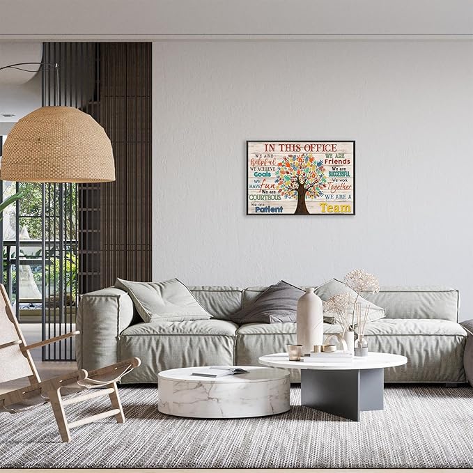 Trendy In This Office We Are A Team Inspirational Wall Art Work Positive Motivation Modern Canvas Posters Encouraging Sign Prints Painting For Office Living Room Wall Decor 8x12in Framed