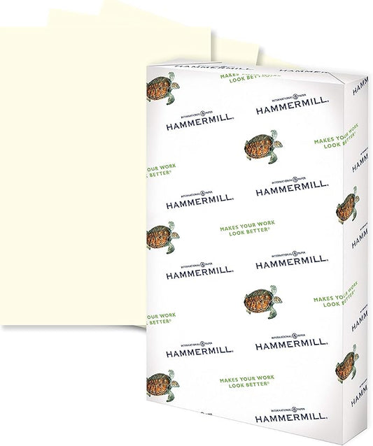 Hammermill Colored Paper, 20 lb Cream Printer Paper, 8.5 x 14 - Made in the USA, Pastel Paper, 168040R - 1 Ream (500 Sheets)