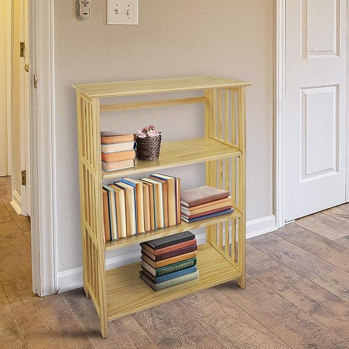 Casual Home Soho Manhattan 4-Shelf Folding Bookcase 26"" Wide - Natural (333-40)