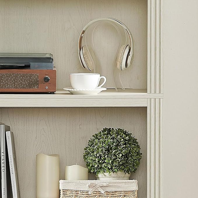 JAHRSTIM Halston Standard Bookcase, Adjustable Storage Open Display Shelving Unit for Home and Office Space, 31.49”L x 13.77”W x 72.8”H, Cream