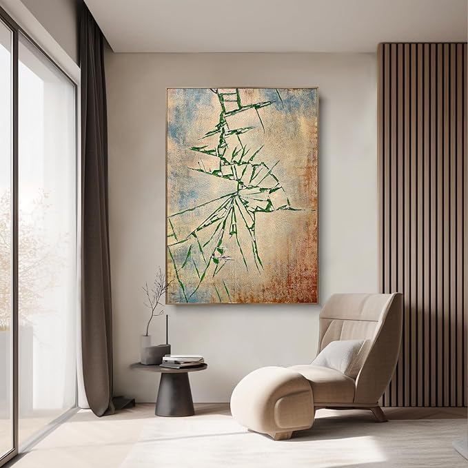 BrightA Muscular texture wall art - Abstract hand-painted large-scale relief decorative items - Unique artistic wall creation for living room and study area 51.2"x72.8"