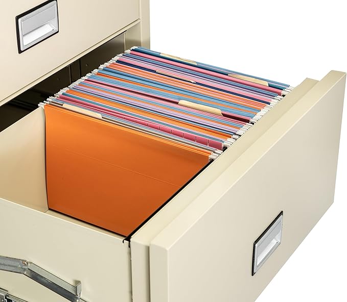 31 inch Wide 2-Drawer Lateral Fireproof File Cabinet – Legal and Letter Size Filing – Key Lock – Water Resistant – Fire Safe and Impact Rated – Putty Finish – Model LAT2W31P
