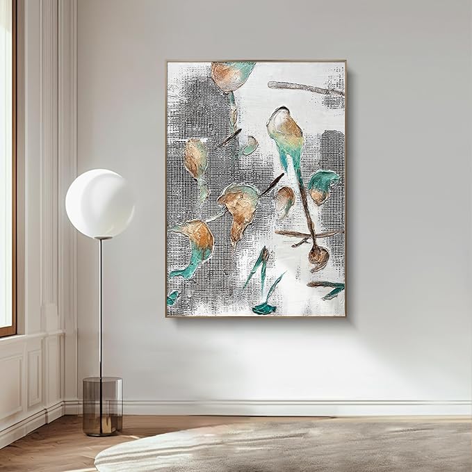 BrightA Large-scale hand-painted wall artworks in natural colors. Large-sized texture-based abstract decorations. Suitable for sofa background walls in living rooms, bedhead walls in bedrooms, corridors, and exhibition hall decorations 27.5"x39.4"