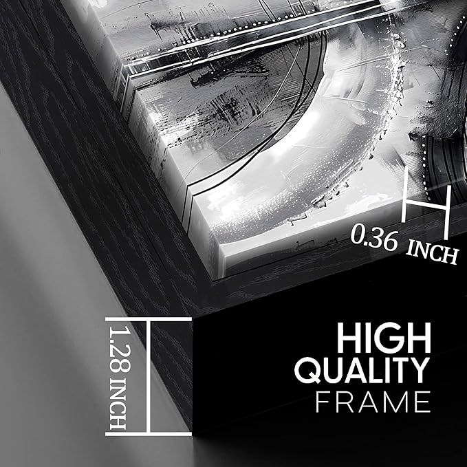 AOZEMI Abstract Painting Wall Art Black and White Canvas Wall Decorations for Living Room Large Pictures Home Office 29"x59"