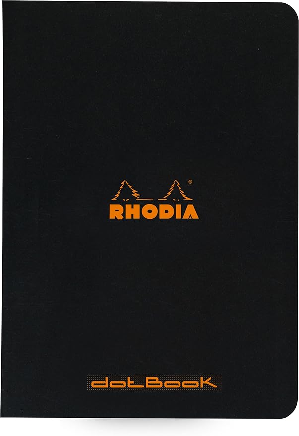 Rhodia Classic Dot Grid 6 X 8 1/4 A5 Black Cover Notebook