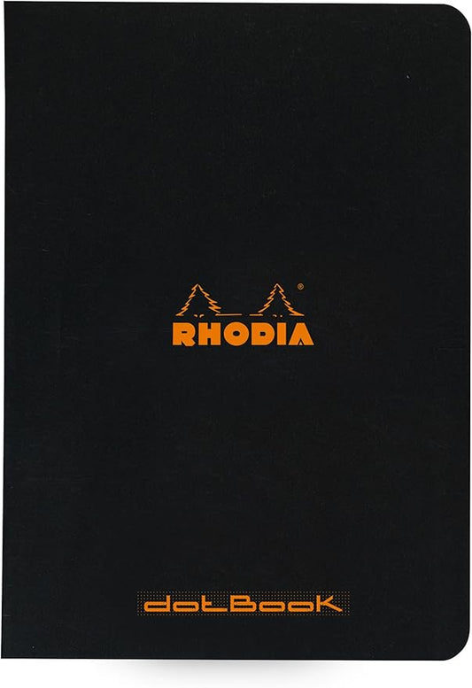 Rhodia Classic Dot Grid 6 X 8 1/4 A5 Black Cover Notebook