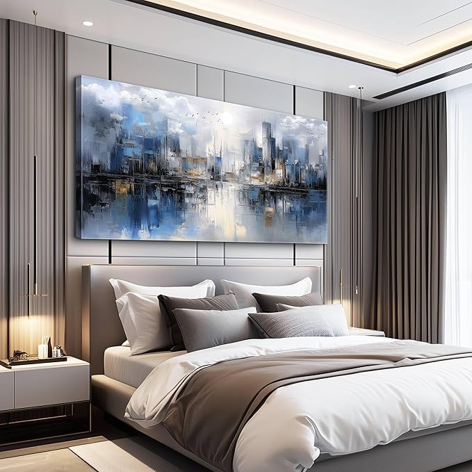 FUHAIHUA Large Wall Decor For Living Room Canvas Wall Art For Office Wall Decorations For Bedroom Abstract Watercolor Painting Artwork Room Home Decor 24x48 In