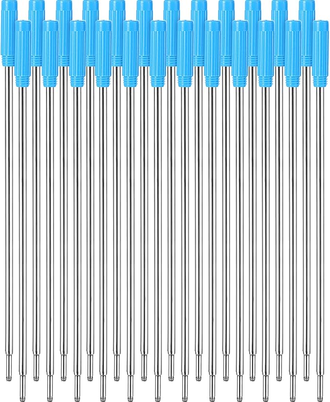 Jovitec 24 Pieces Replaceable Ballpoint Pen Refills Metal Pen Ink Refills Smooth Writing 4.5 Inch (11.6 cm) and 1 mm Medium Tip for Gifts Office(Blue)