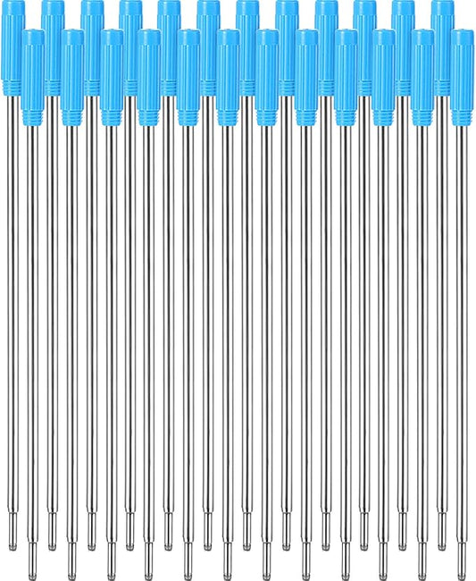 Jovitec 24 Pieces Replaceable Ballpoint Pen Refills Metal Pen Ink Refills Smooth Writing 4.5 Inch (11.6 cm) and 1 mm Medium Tip for Gifts Office(Blue)