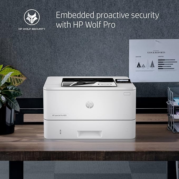 HP LaserJet Pro 4001dne Black & White Printer with HP+ Smart Office Features (Renewed)