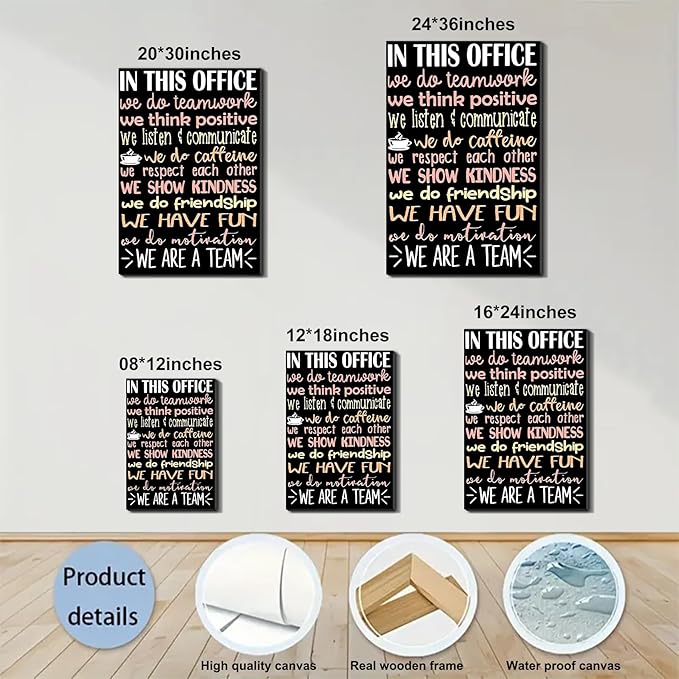 FLZKGAP Inspirational Wall Art Poster for Office, Framed Canvas Motivational Print, Large Quotes Artwork for Living Room, Unique Canvas Prints, Ready to Hang