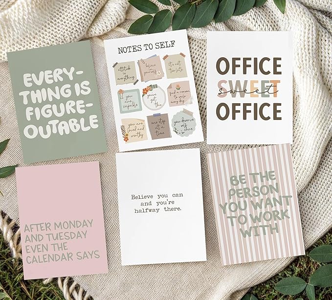Office Inspirational Wall Art,Teamwork Motivational Wall Decor for Office,Workplace Canvas Wall Art Set of 6,Inspiring Quotes Poster Prints 8x10In Unframed