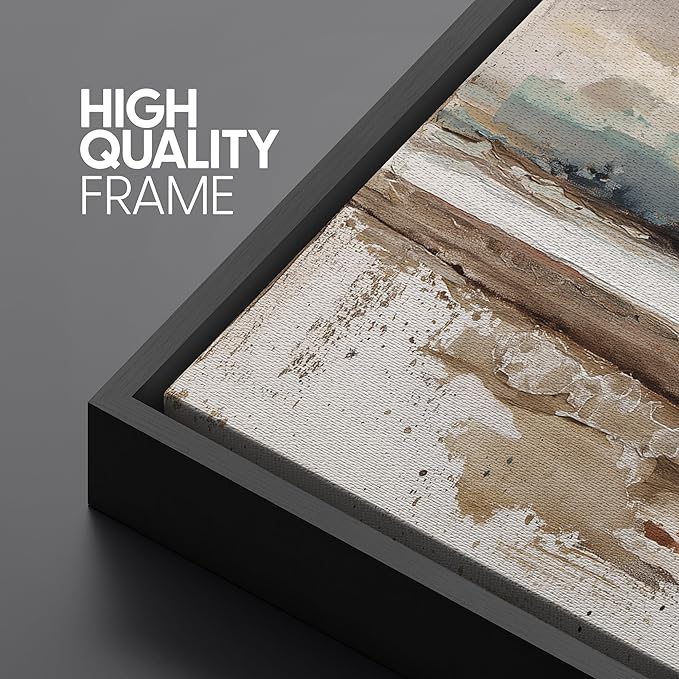 SIGNFORD Extra Large Framed Canvas Coastal Horizon Abstract Illustrations Modern Art Calm Warm for Living Room, Bedroom, Office - 60"x30"
