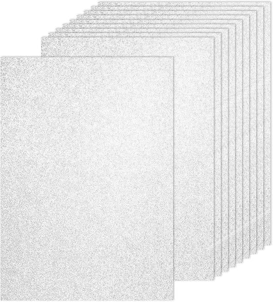 PATIKIL 40Sheets Silver Glitter Cardstock, 8.3x11.7 in A4 Glitter Paper Card Stock Shiny Scrapbook 250gsm Sparkly Paper Large Shimmer for Crafts Scrapbook DIY Art Wedding Party