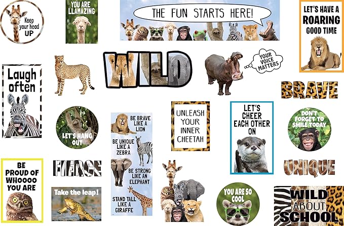 Teacher Created Resources Go Wild Animals Mini Bulletin Board