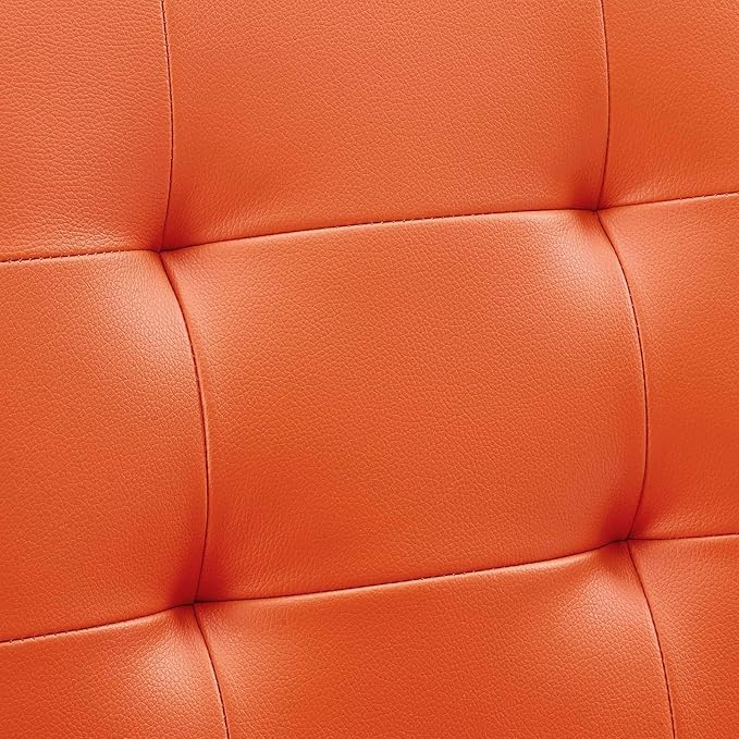 Modway Prim Ribbed Armless Mid Back Swivel Conference Office Chair In Orange