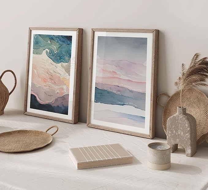 6 Mental Health Canvas Wall Art Watercolor Abstract Inhale Exhale poster Decor Therapist Psychologist Office inspirational Printed Artwork For Calm Corner Yoga Room Counseling Room Scene Decoration