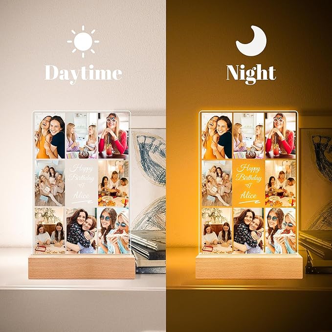 Custom Picture Frames with Photos, Personalized Picture Frame, Customized Photo Frame, Personalized Anniversary Birthday Gifts for Women Men Her Him Wife Mom Dad Kid Baby Family Best Friends