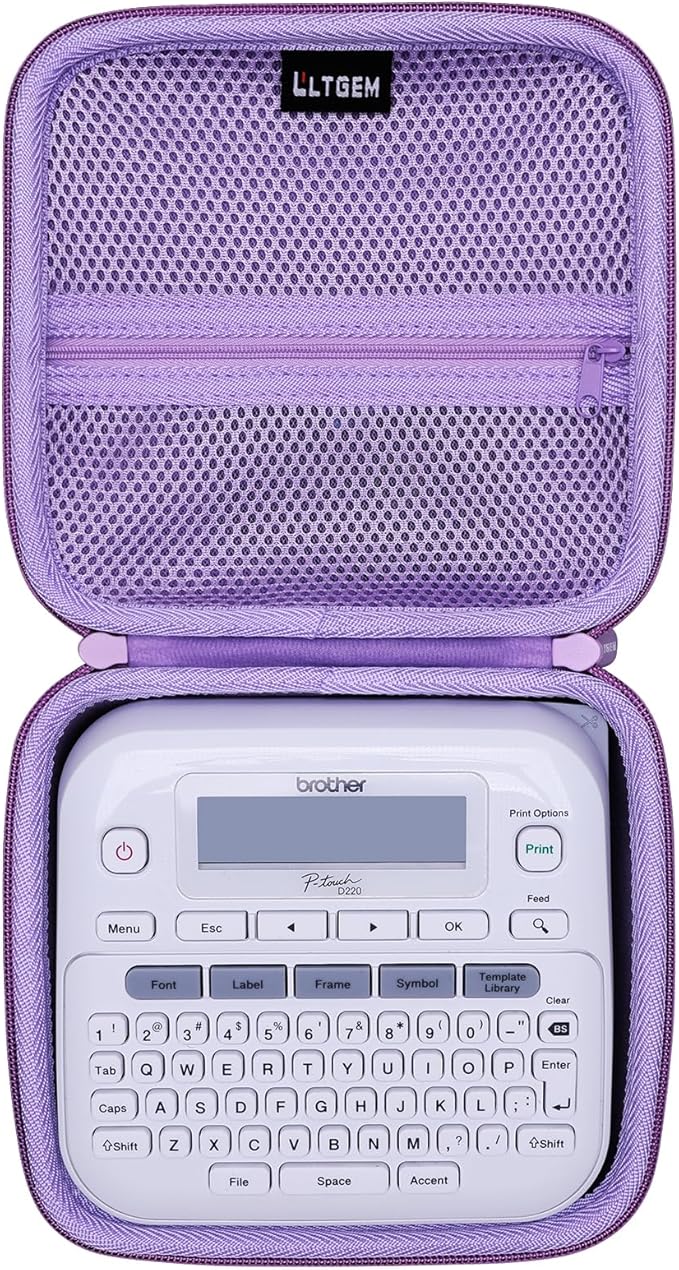 LTGEM Case Compatible with Brother P-Touch PTD220 / PTD210 / PTD200 Home/Office Everyday Label Maker, Purple(Case Only)