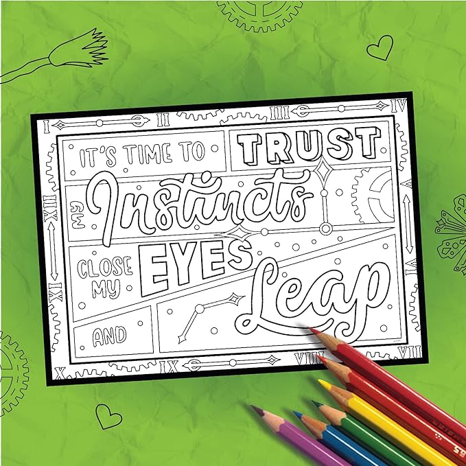 WICKED | “Like a Handprint on My Heart” Collection | 4 Individual COLORING POSTCARDS by Coloring Broadway | Hand-drawn illustrations - Printed on matte card stock (5 x 7) - Set of 4, black