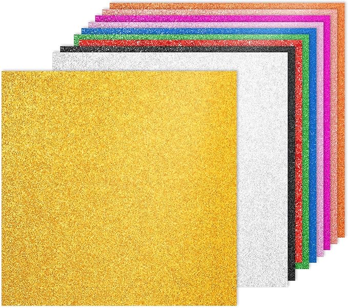 PATIKIL 40Sheets Colorful Glitter Cardstock, 12x12In Glitter Paper Card Stock Shiny Scrapbook 250gsm Sparkly Paper Large Shimmer for Crafts Scrapbook DIY Art Wedding Party