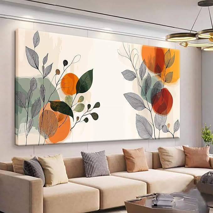 Suconvng Canvas Wall Art For Living Room Home Wall Decor Modern Boho Canvas Art Wall Decor 29 X 58 Inches Large Wall Art Elegant Aesthetic Painting Picture For Bedroom Office Artwork