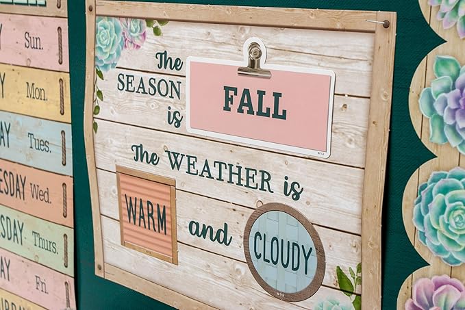 Teacher Created Resources Rustic Bloom Calendar Bulletin Board Set (Pack of 2)