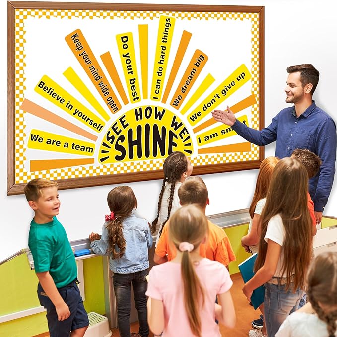 Spring Bulletin Board Set Classroom Affirmation Station Sunshine Decorations Summer Motivational Positive Wall Decor Growth Mindset Mental Health Posters for Teachers School Supplies