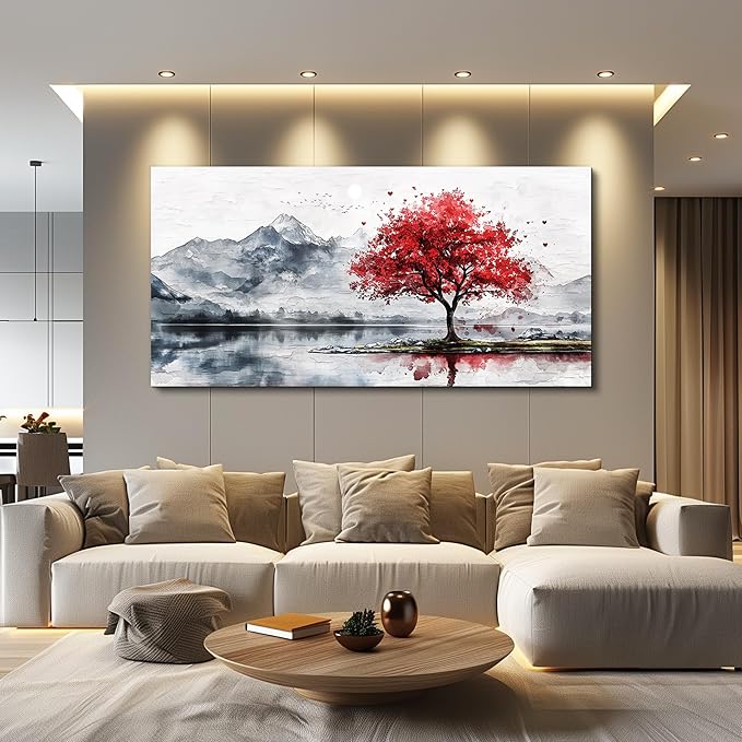 MHARTK66 60x30 Wall Art Home Wall Decor For Bedroom Large Canvas Wall Art Living Room Country Landscapes Wall Pictures Black And White Poster For Dining Room Modern Office Art Work Painting Prints