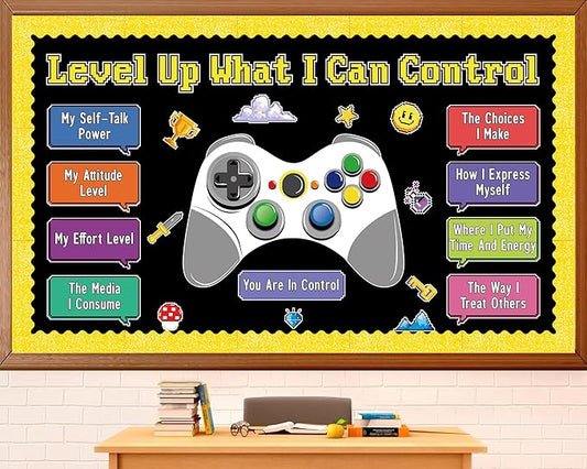 Growth Mindset Video Game Theme Bulletin Board Set Things I Can Control Positive Bulletin Decor Classroom Decorations Mental Health Growth Mindset Cutouts for Teacher Door Wall Display