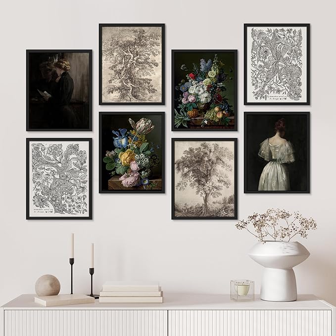 SIGNWIN Framed Poster Wall Art Set of Rose Flower Rustic Bouquet Colorful Nature Wilderness for Living Room, Bedroom, Office - 12"x16"x 8 Black