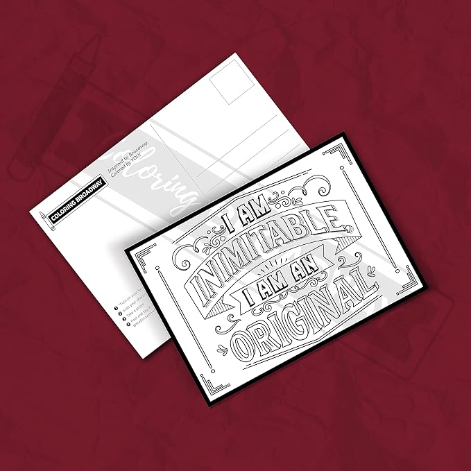 Coloring Broadway - Hamilton Inspired Coloring Postcards (Set of 4), Young, Scrappy & Hungry Musical Merchandise, Printed on Matte Card Stock (5" x 7"), Perfect for a Broadway Theater Lover