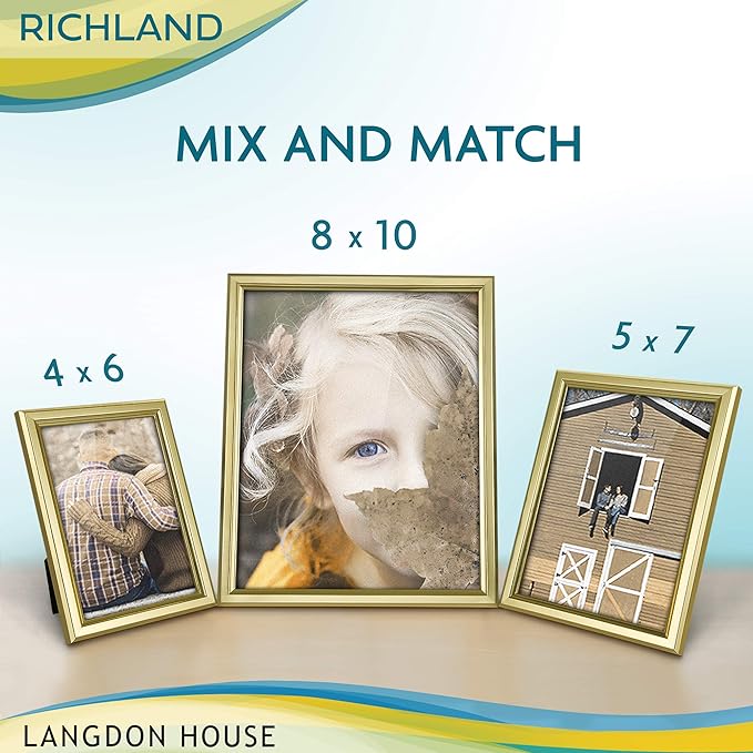 Langdon House 4x6 Gold Picture Frame - Distinguished Edging for Classic Style - Richland Collection
