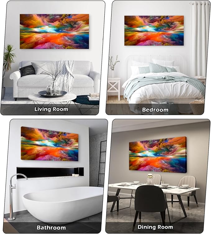 YYYYHPP YP2098 Abstract Wall Art Colorful Clouds Landscape Pictures Canvas Prints Paintings Ready to Hang for Living Room Bedroom Kitchen Home and Office Wall Decor